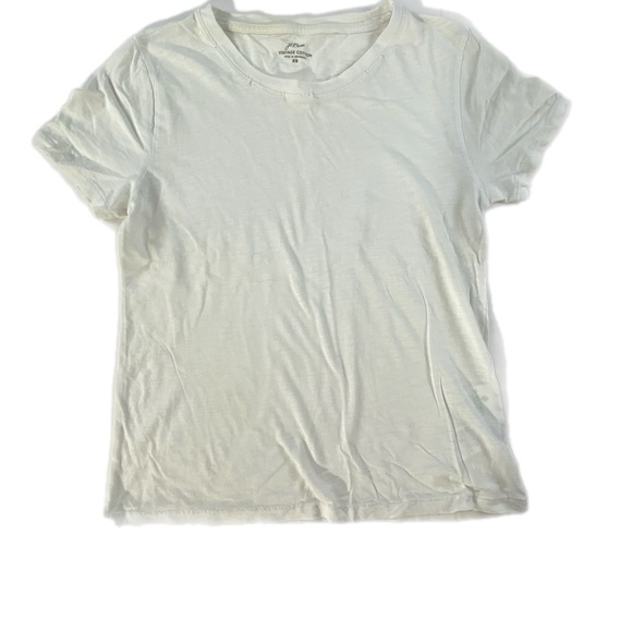 J. Crew Tops - J Crew Vintage Collection V Neck white T shirt XS